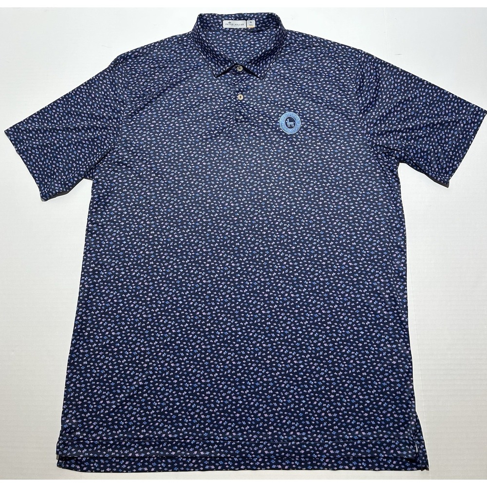 Peter Millar Featherweight UPF 50+ Golf Polo Mens Shirt Size XL Geometric AOP